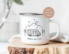 Camper Tasse Emaille personalisiert | Camping | Geschenke für Camper | Camping Zubehör | personalisierte Tassen für Camper