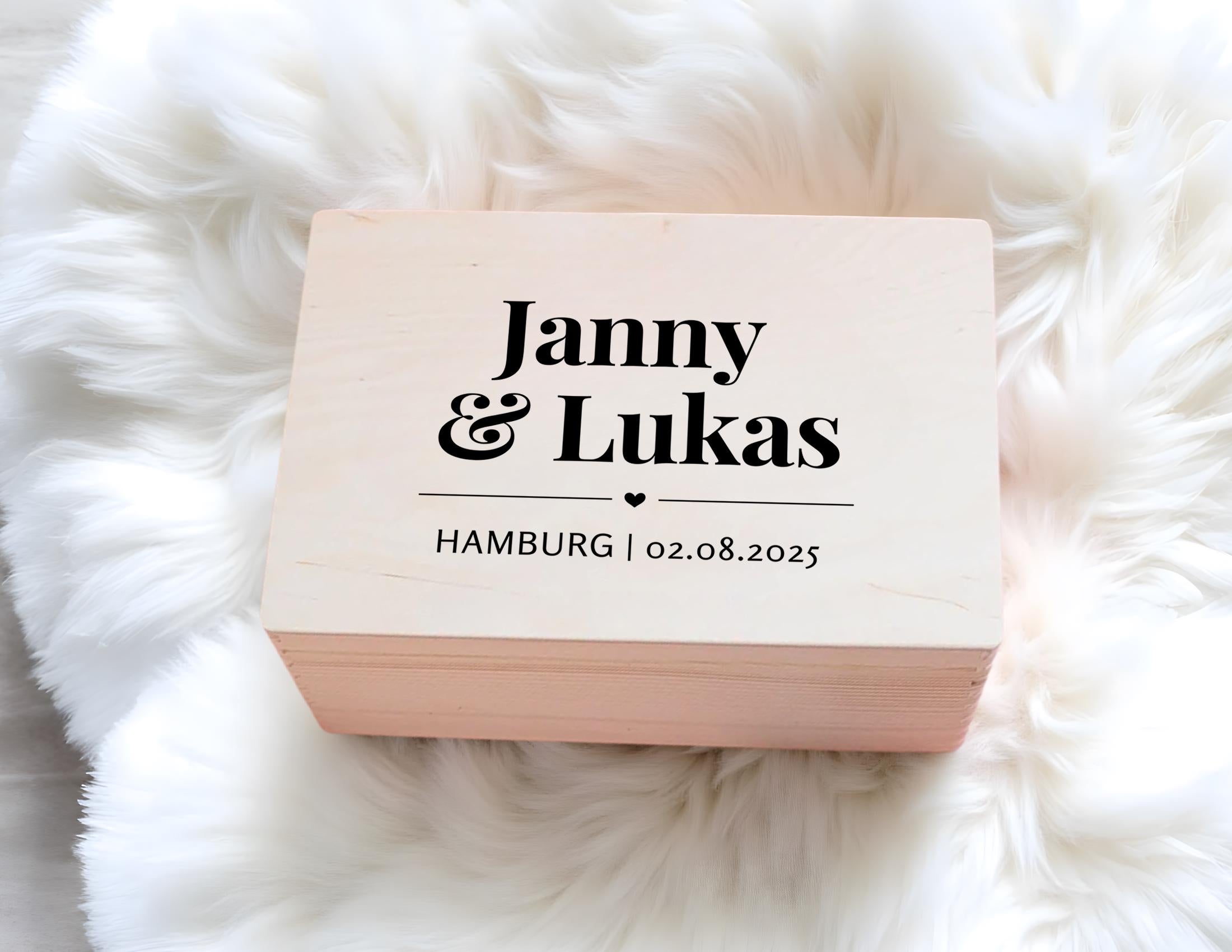 Erinnerungsbox Hochzeit | personalisiert | Brautpaar Namen Datum | Erinnerungen sammeln | Hochzeitsgeschenk | Geschenkidee für Geld schenken