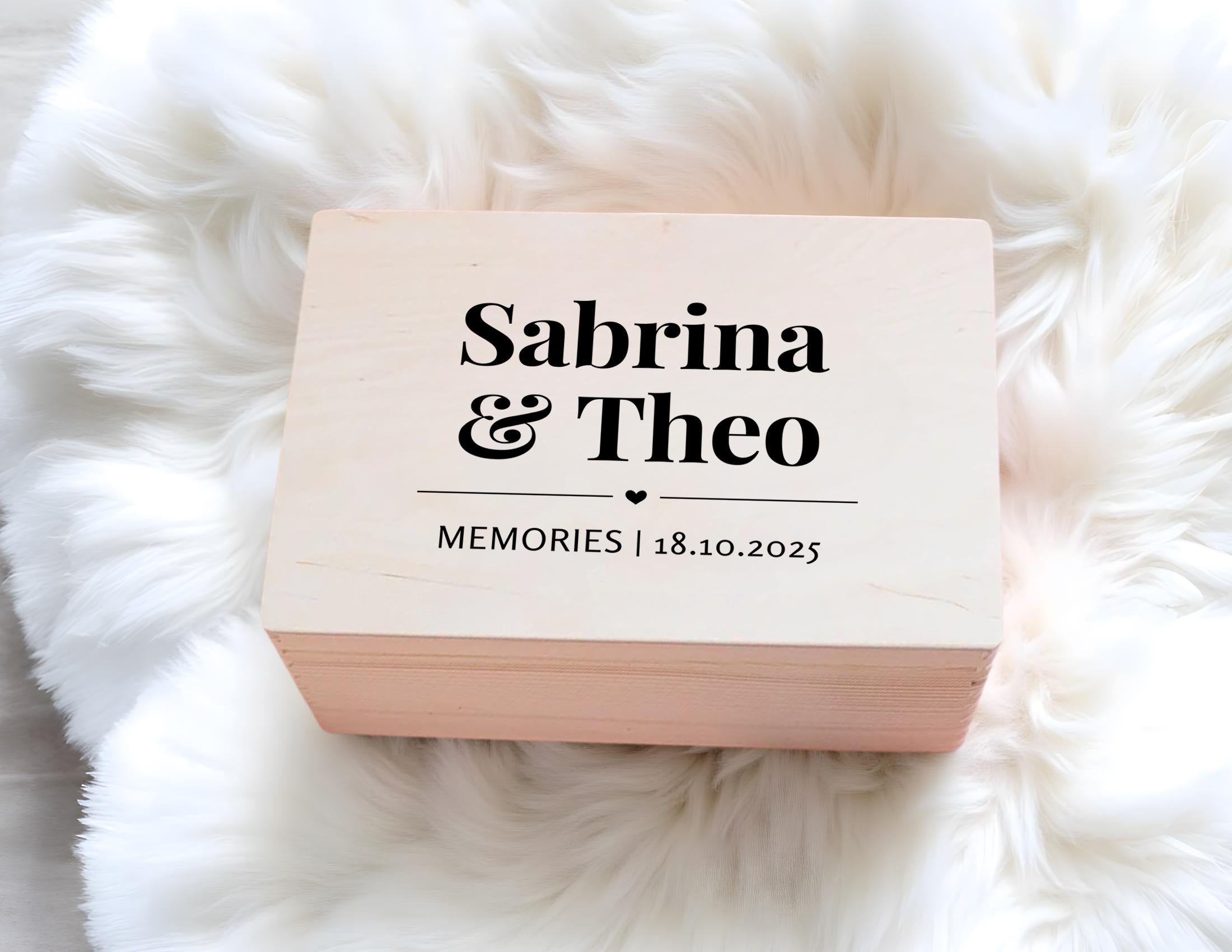 Erinnerungsbox Hochzeit | personalisiert | Brautpaar Namen Datum | Erinnerungen sammeln | Hochzeitsgeschenk | Geschenkidee für Geld schenken