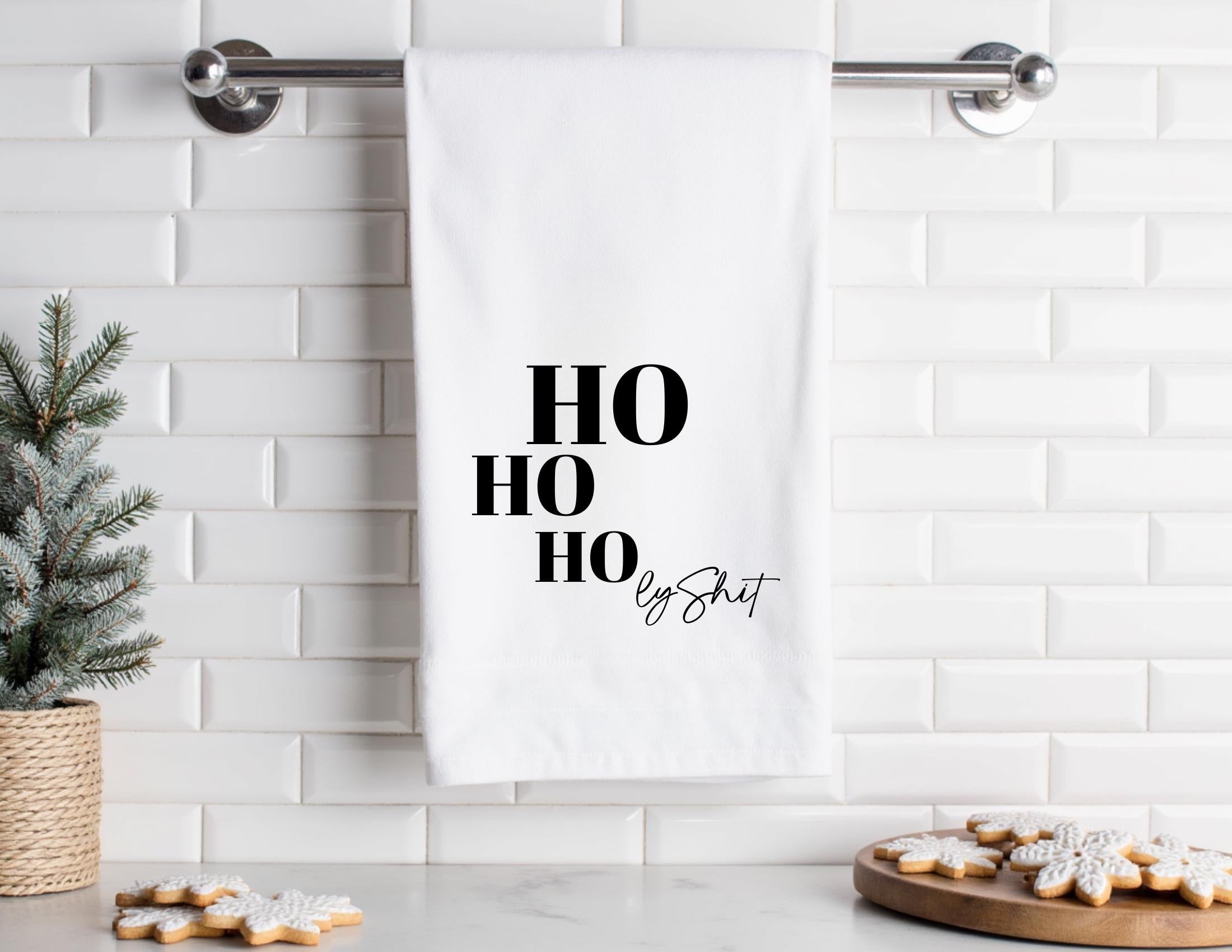 Geschirrtuch | Ho Ho Ho-ly shit | in schwarz oder in weiß