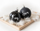 Personalisierte Weihnachtskugel | 8 cm Durchmesser | schwarz matt oder glänzend | Kugel mit Name