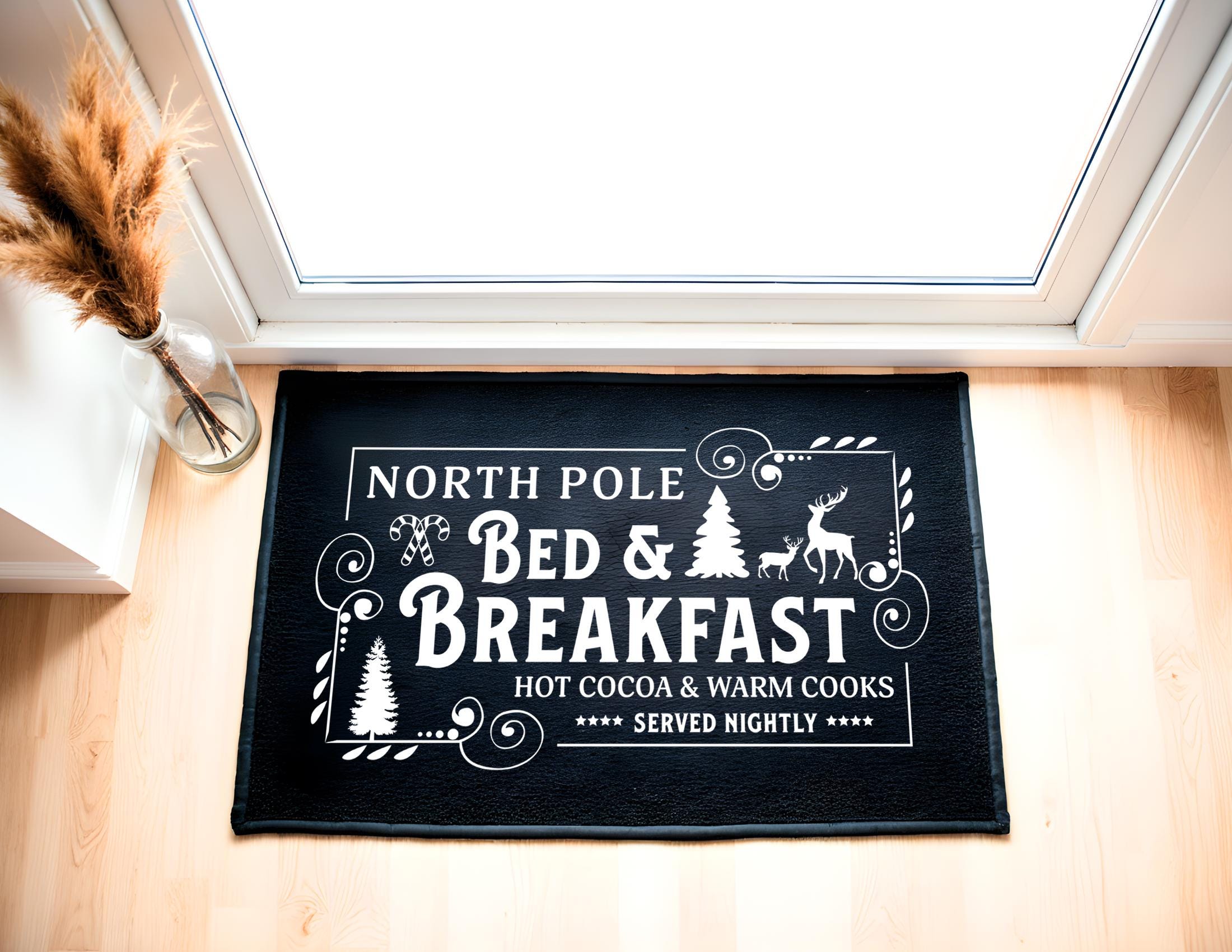 Fußmatte Weihnachten | Fußabtreter mit Vintage Weihnachtsmotiv