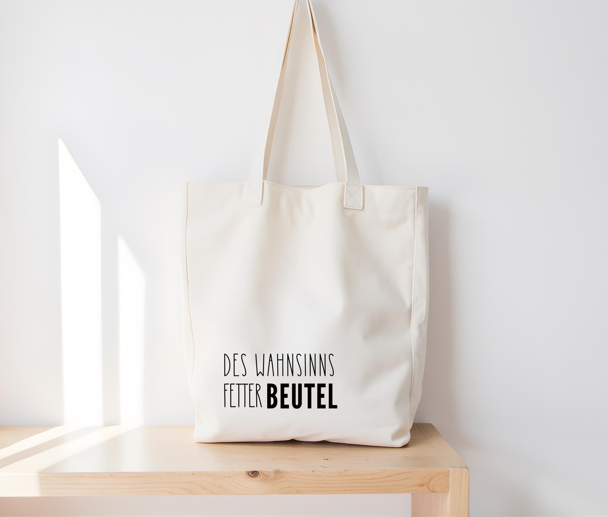 Jutebeutel | lustiger Spruch | witzige Stofftasche | Des Wahnsinns fetter Beute(l)
