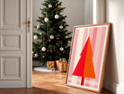 Weihnachts-Poster | 9 Grafik-Motive in Pink Rot Orange | digitaler download als PNG und JPG