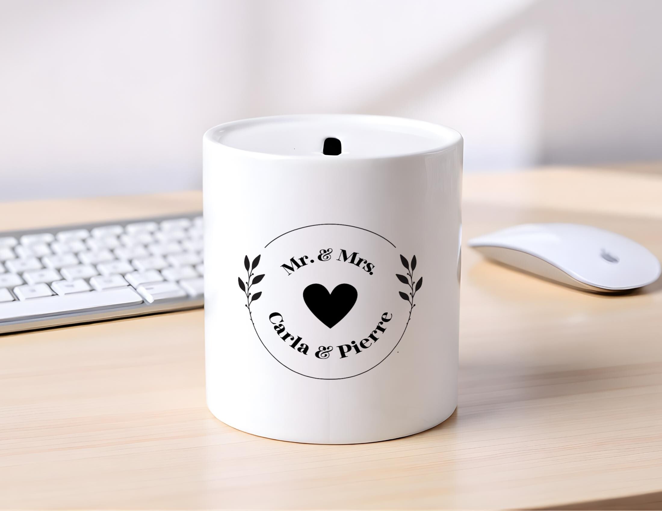 Spardose Brautpaar personalisiert | Geld zur Hochzeit | Geld schenken | personalisiertes Geschenk Mr. & Mrs. | Honeymoon