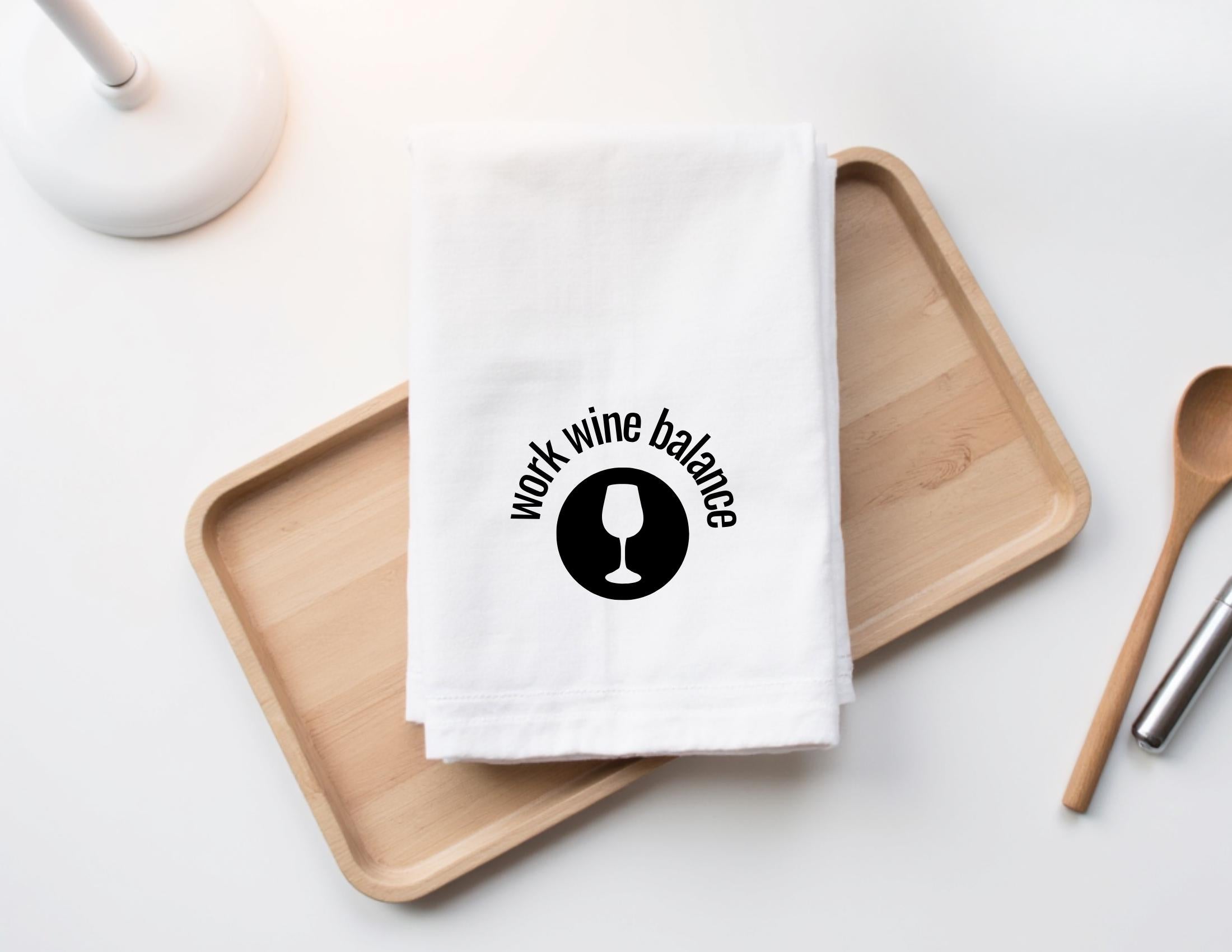 Geschirrtuch | Work Wine Balance | lustiger Spruch