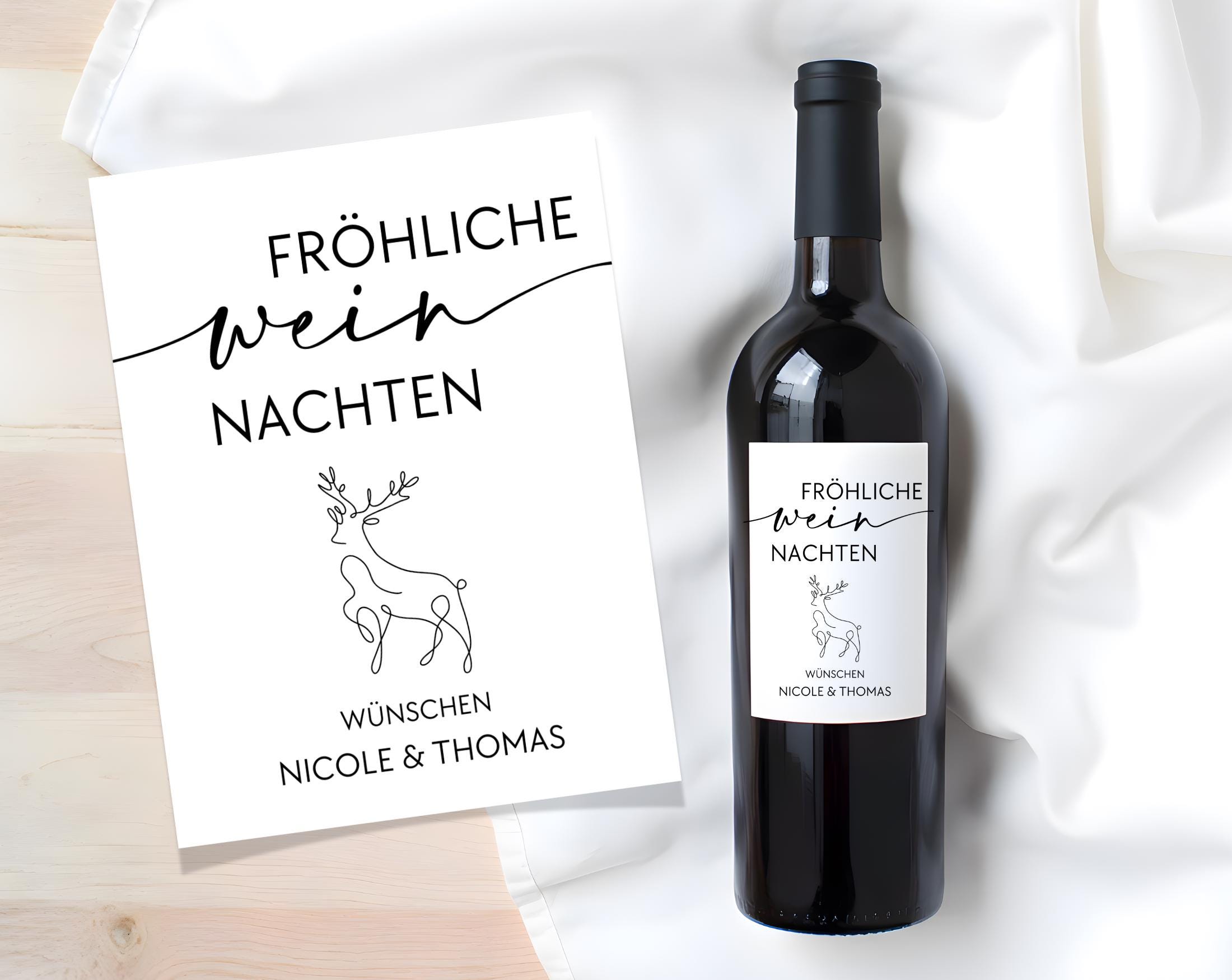 Weinflaschen Etikett | Geschenk Weihnachten personalisiert