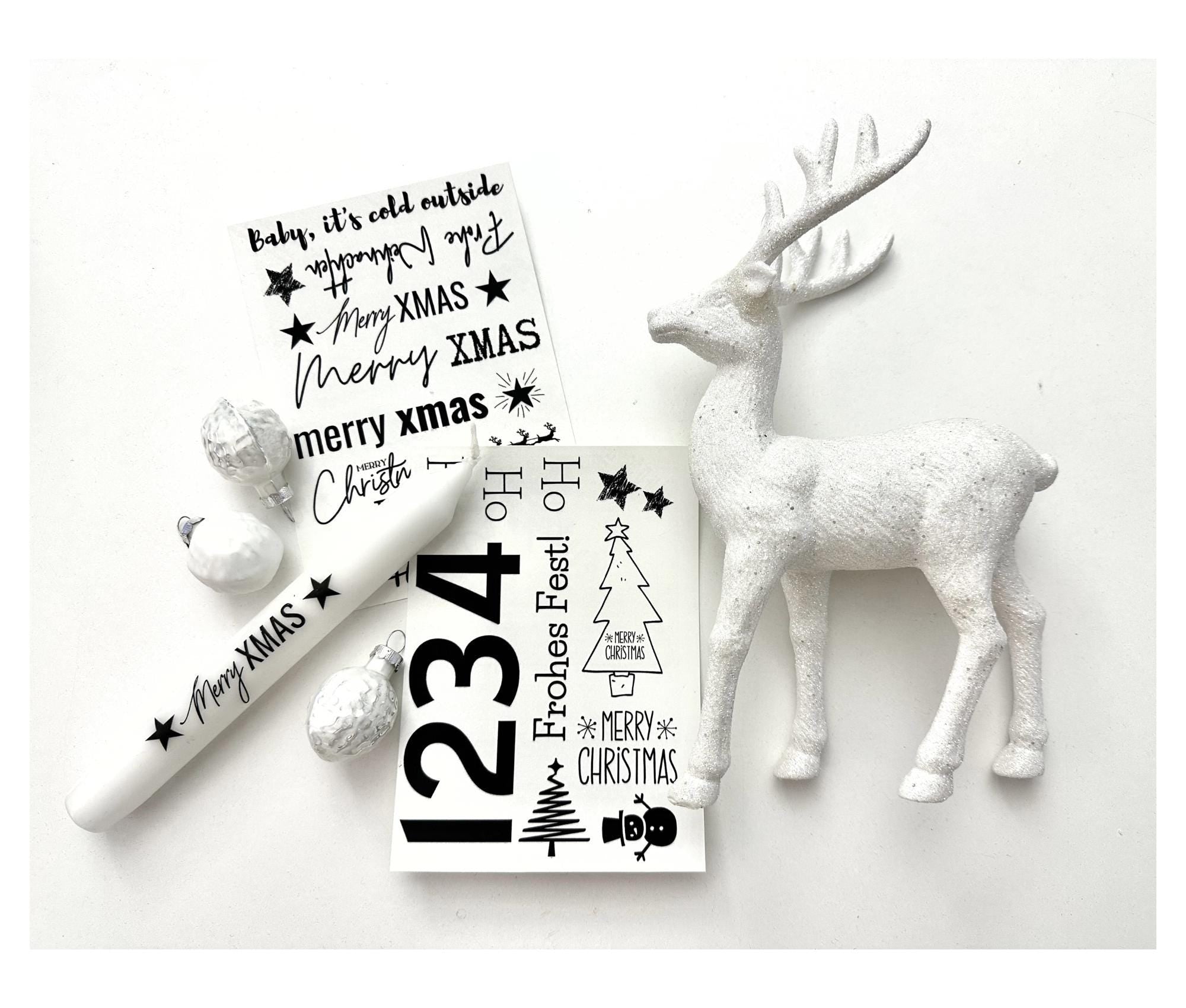 Weihnachtskerzen | Tattoos für Kerzen | DIY Weihnachten Kerzensticker