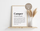 Poster Definition Camper | personalisiert | Geschenk Camping Fan | Digitaler Download