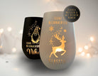Windlicht Weihnachten personalisiert | gelasertes Glas innen gold | außen schwarz oder weiß | diverse Motive mit Deinem Namen