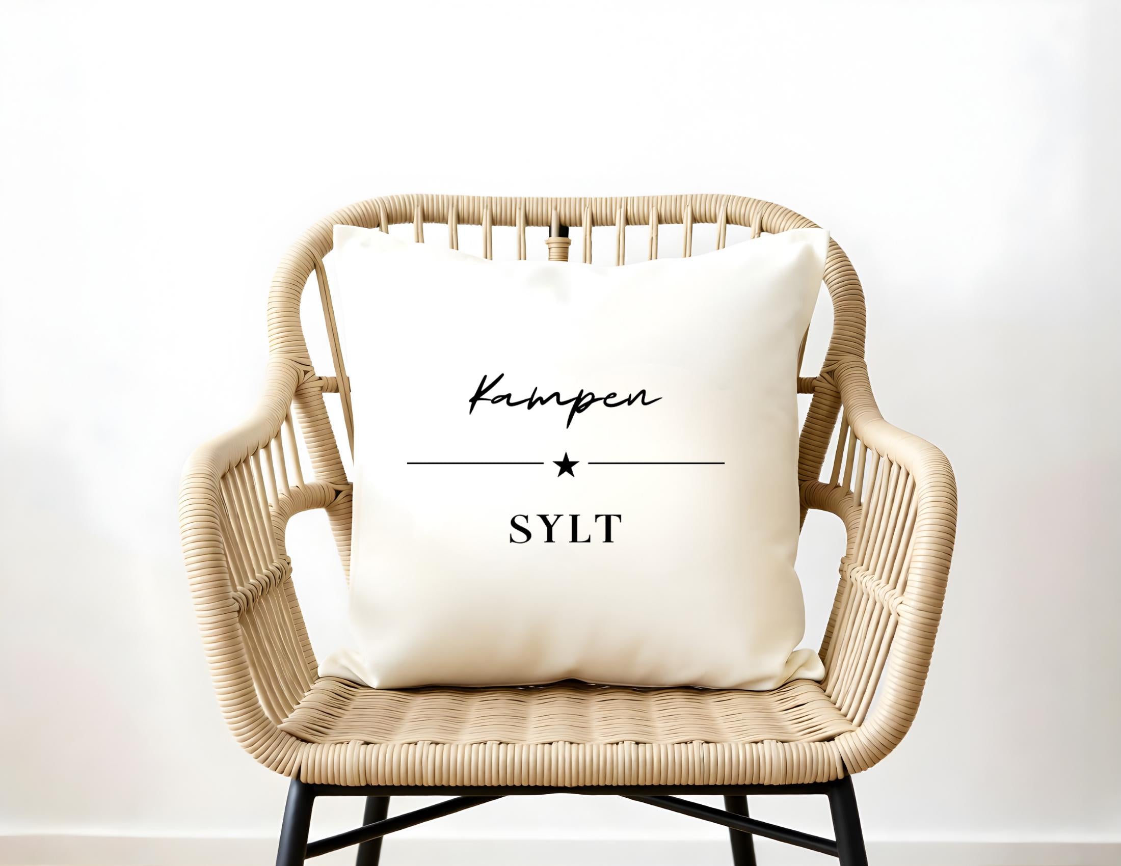 Kissen | Kampen Sylt | Baumwolle Kissenbezug | Hamptons Style | Strandhaus | maritime Deko