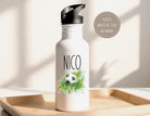 Edelstahl Trinkflasche | Fußball | Sportflasche Personalisierbar