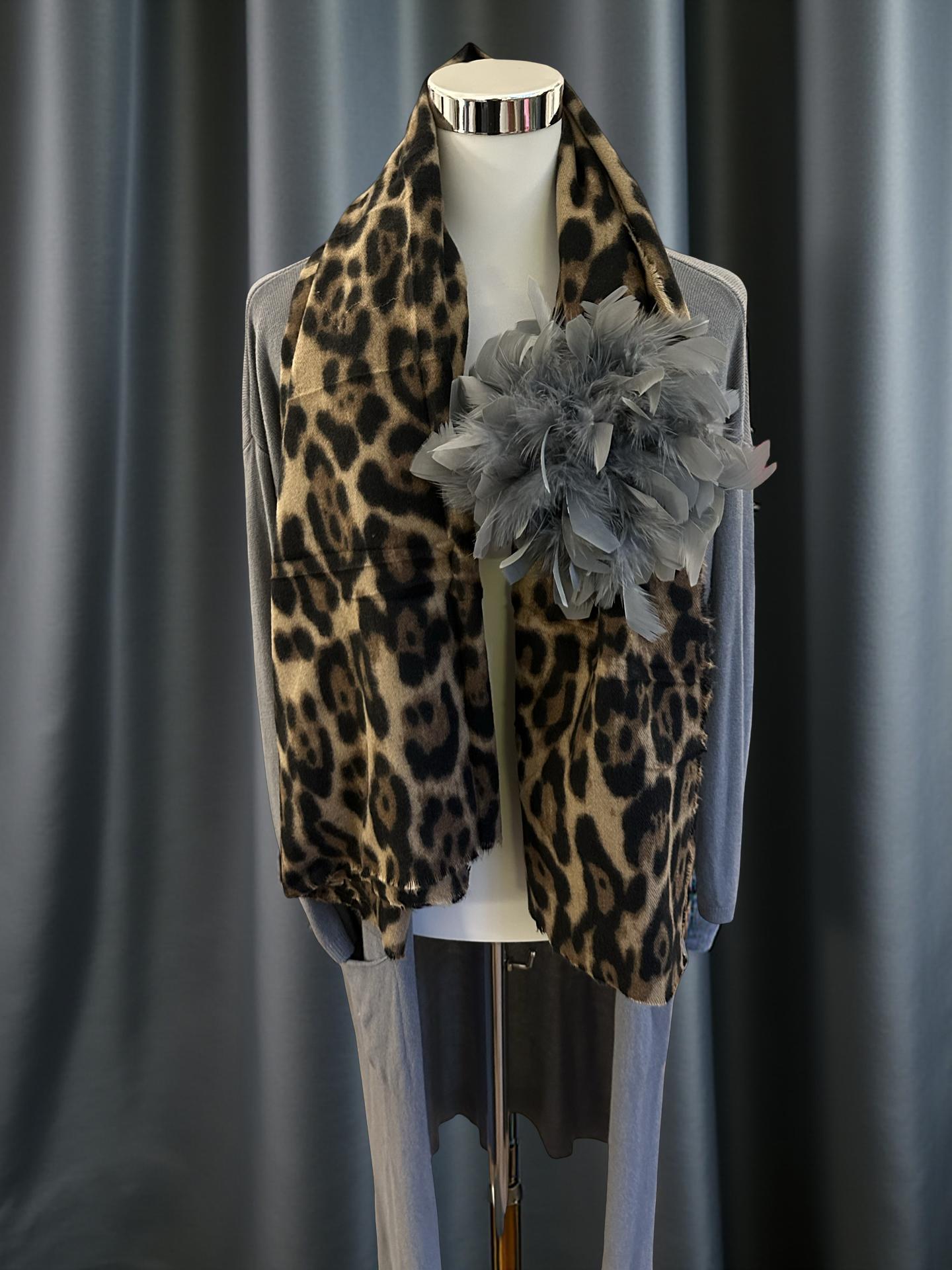 Große Federbrosche braun oder grau | Brosche Federn | Anstecknadel und Clip | Feder Brosche Federball zum Anstecken | grau oder braun