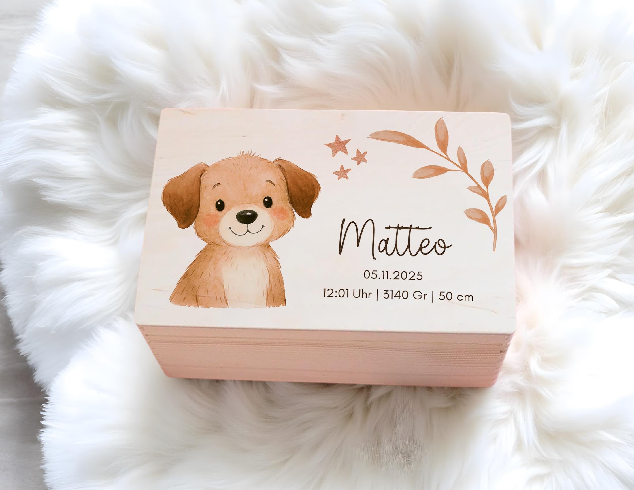 Erinnerungskiste | personalisiert | Baby | Tier-Motiv | Holz Erinnerungsbox | Babygeschenk | Taufe | Geschenkidee Geburt | Auswahl 8 Tiere