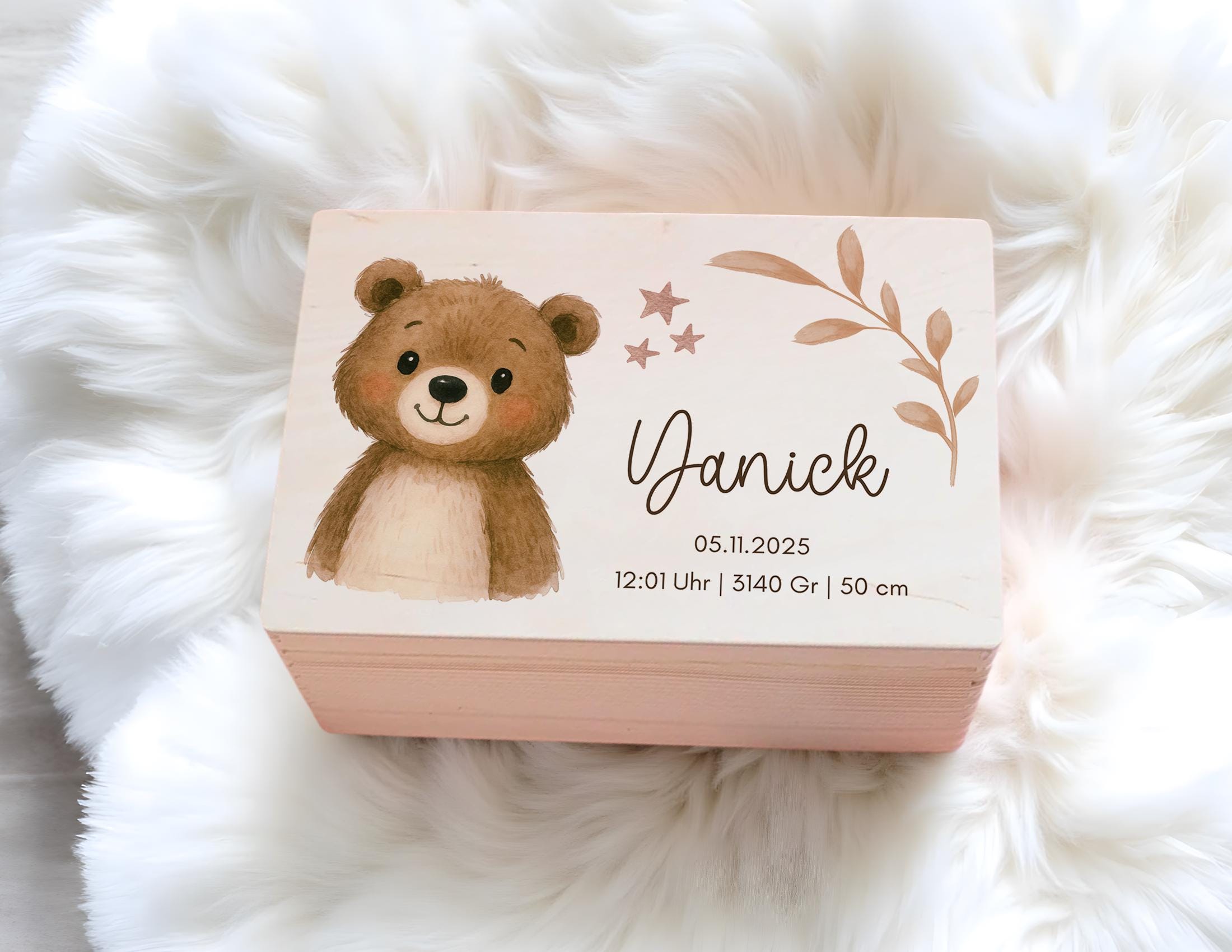 Erinnerungskiste | personalisiert | Baby | Tier-Motiv | Holz Erinnerungsbox | Babygeschenk | Taufe | Geschenkidee Geburt | Auswahl 8 Tiere