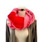 Breiter Schal LOVE | rosa, weiß und rot | mit großem Herz | Viskose | Webschal Tuch Stola | 180 x 70 cm