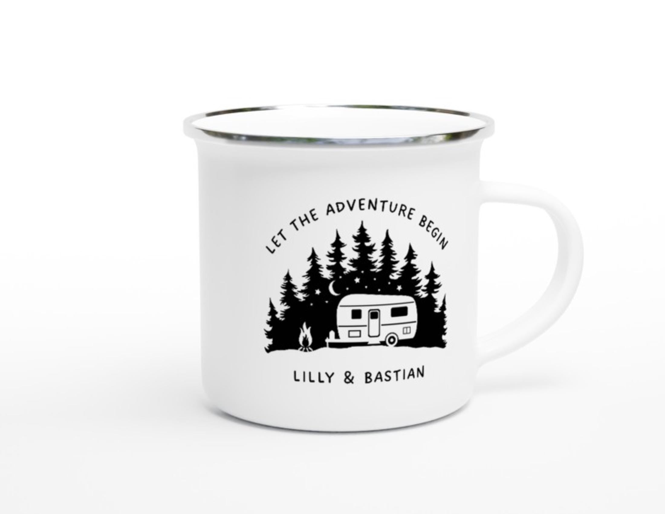 Camper Tasse Emaille personalisiert | Camping | Geschenke für Camper | Camping Zubehör | personalisierte Tassen für Camper