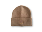 Strick Mütze mit gesticktem Smiley | Beanie in dunkelgrau, hellgrau, taupe, beige und pink | gestrickte Mütze