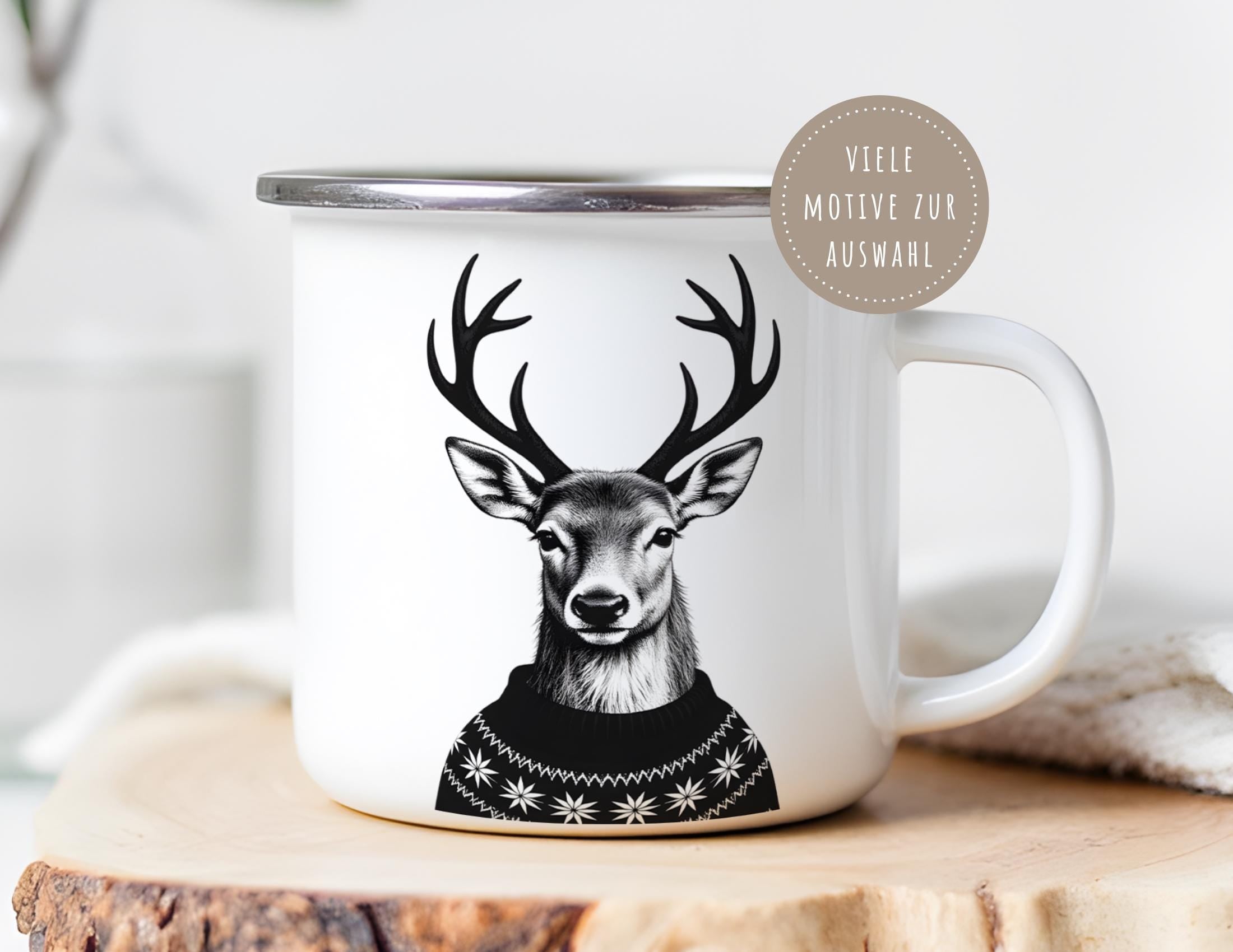 Emaille Tasse | Vintage Weihnachtsmotiv | Milk & Cookie Co.