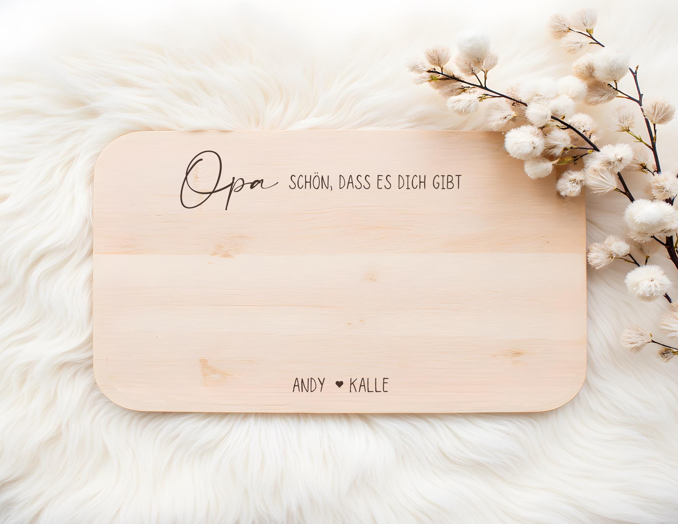 Frühstücksbrettchen personalisiert | für Oma, Mama, Opa, Schwester,... | Laser Buchenholz | persönliches Geschenk | mit Namen