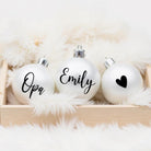 Sticker für Weihnachtskugeln | für 6 oder 8 cm Durchmesser Kugel | Name in schwarz, weiß, roségold, silber