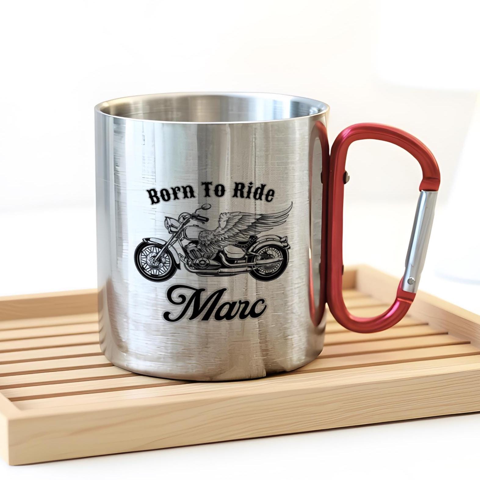 Karabinertasse | Personalisierbar | Tasse für Biker