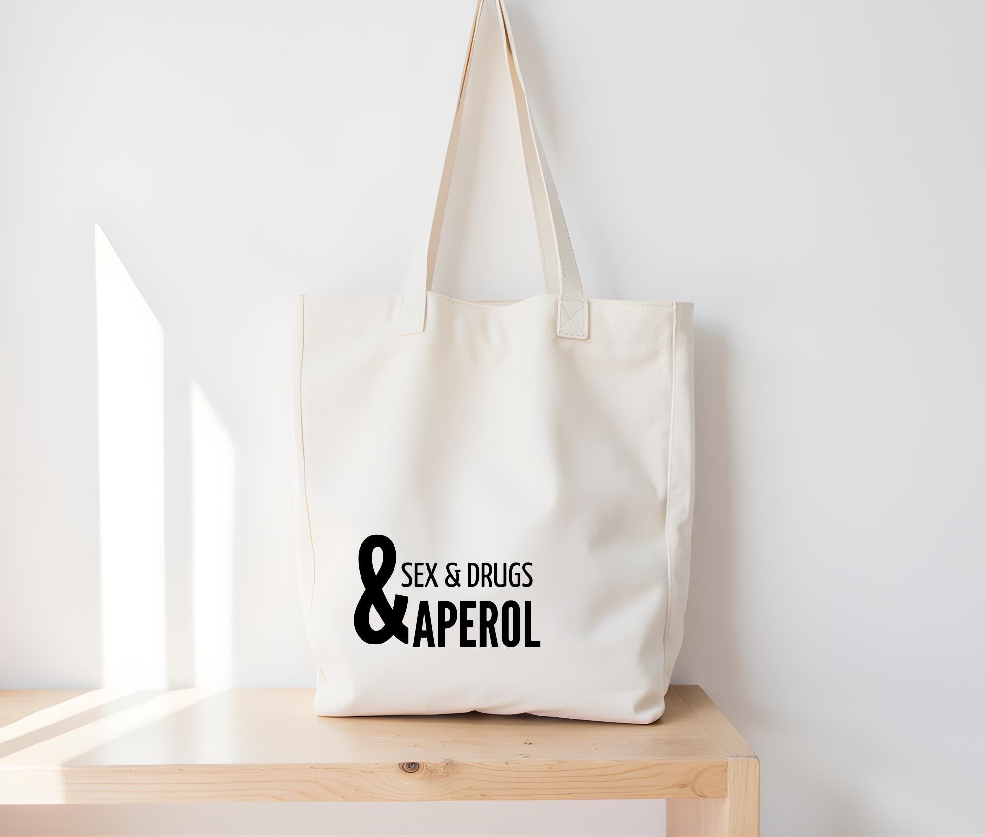 Jutebeutel | lustiger Spruch | witzige Stofftasche | Sex & Drugs and Aperol