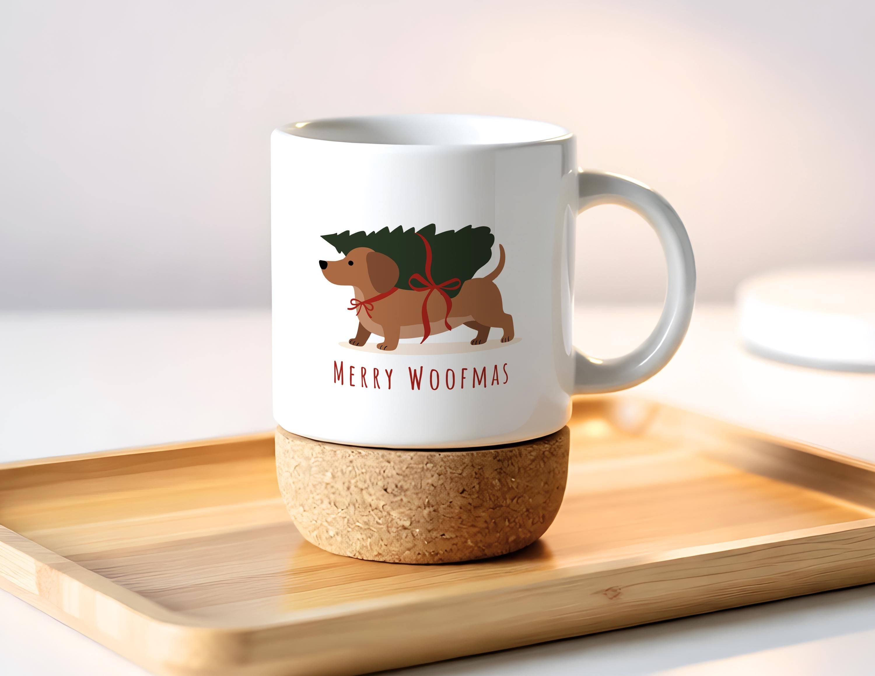 Tasse mit Weihnachts Dackel | Keramiktasse für Dackelliebhaber | Weihnachten