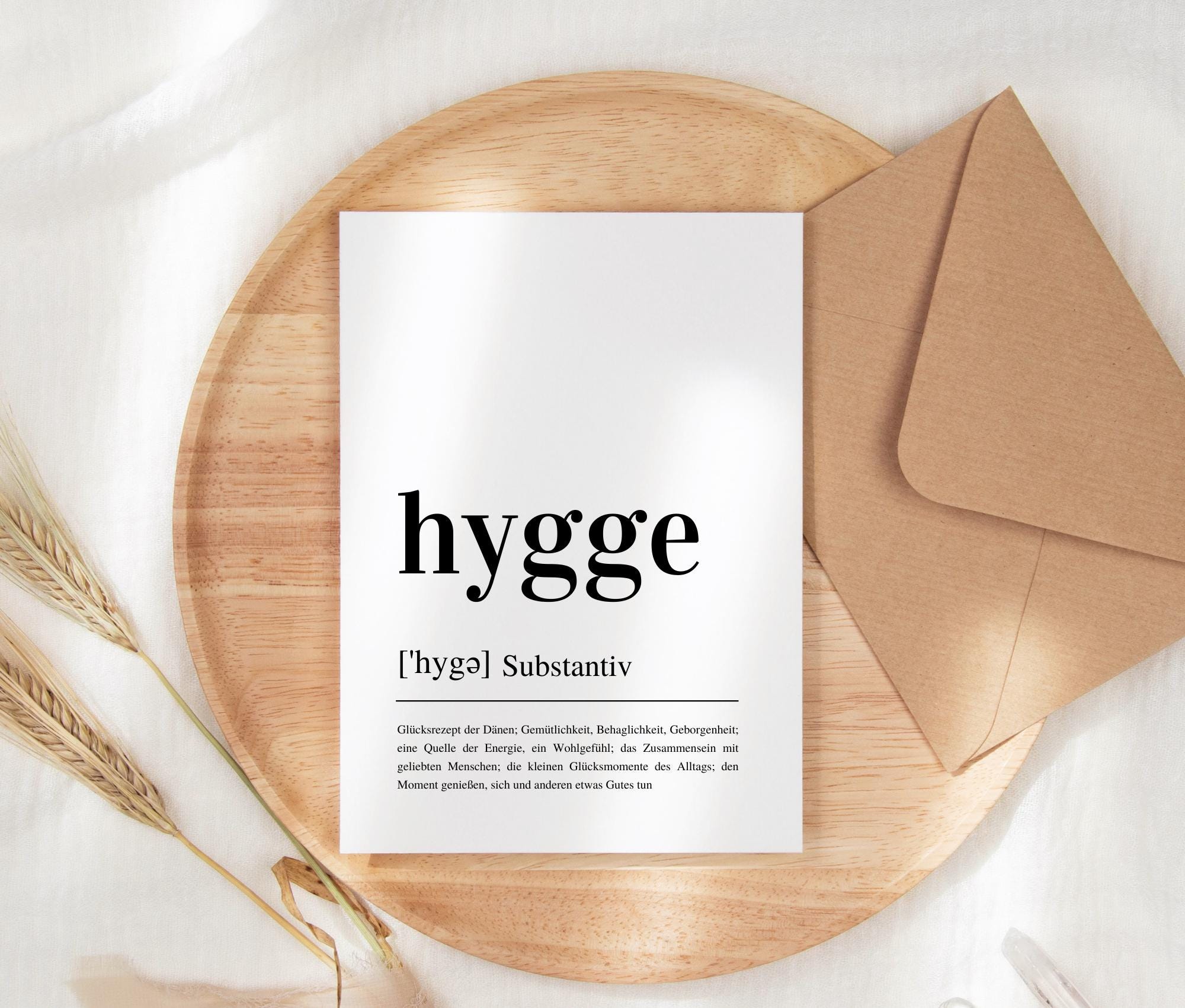 Hygge Karte | Definition | Grußkarte | A6 | Kraftpapierumschlag