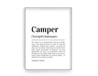 Poster Definition Camper | personalisiert | Geschenk Camping Fan | Digitaler Download