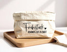 Brotkörbchen personalisiert | beiger Stoffkorb | Brotkorb | mit Beschriftung Frühstück und Namen