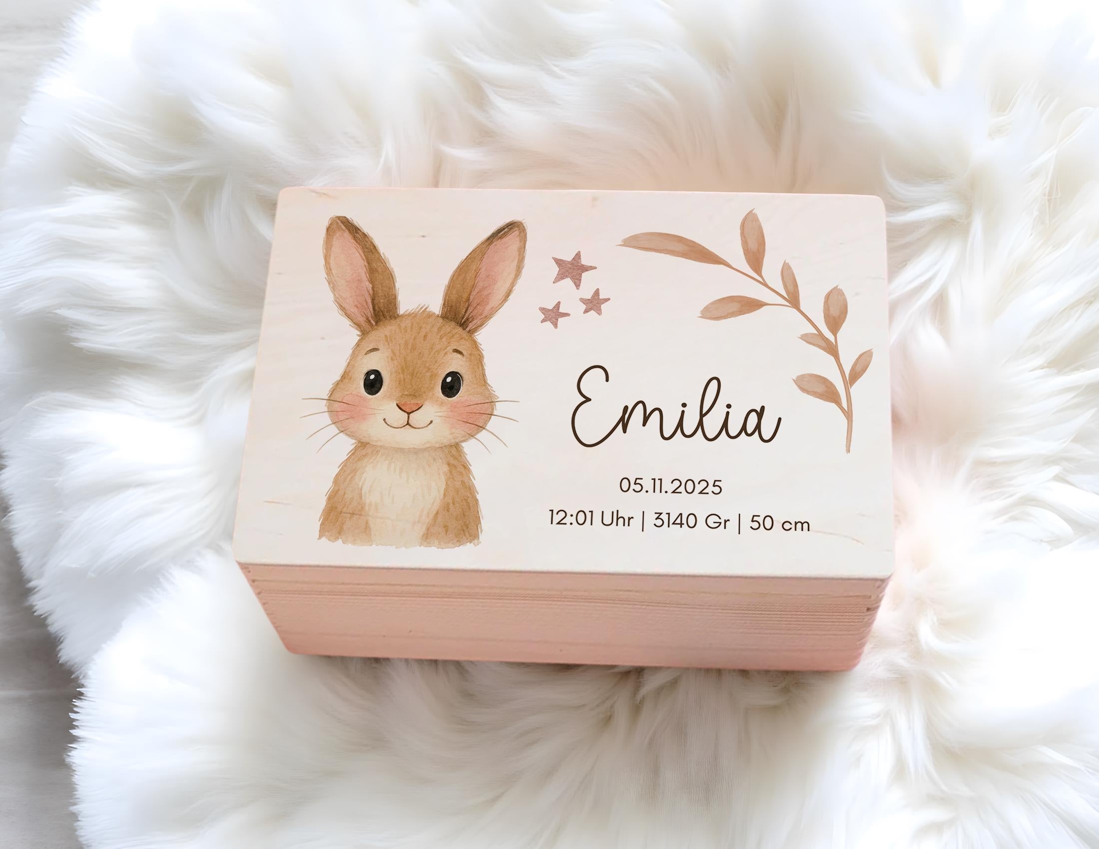 Erinnerungskiste | personalisiert | Baby | Tier-Motiv | Holz Erinnerungsbox | Babygeschenk | Taufe | Geschenkidee Geburt | Auswahl 8 Tiere