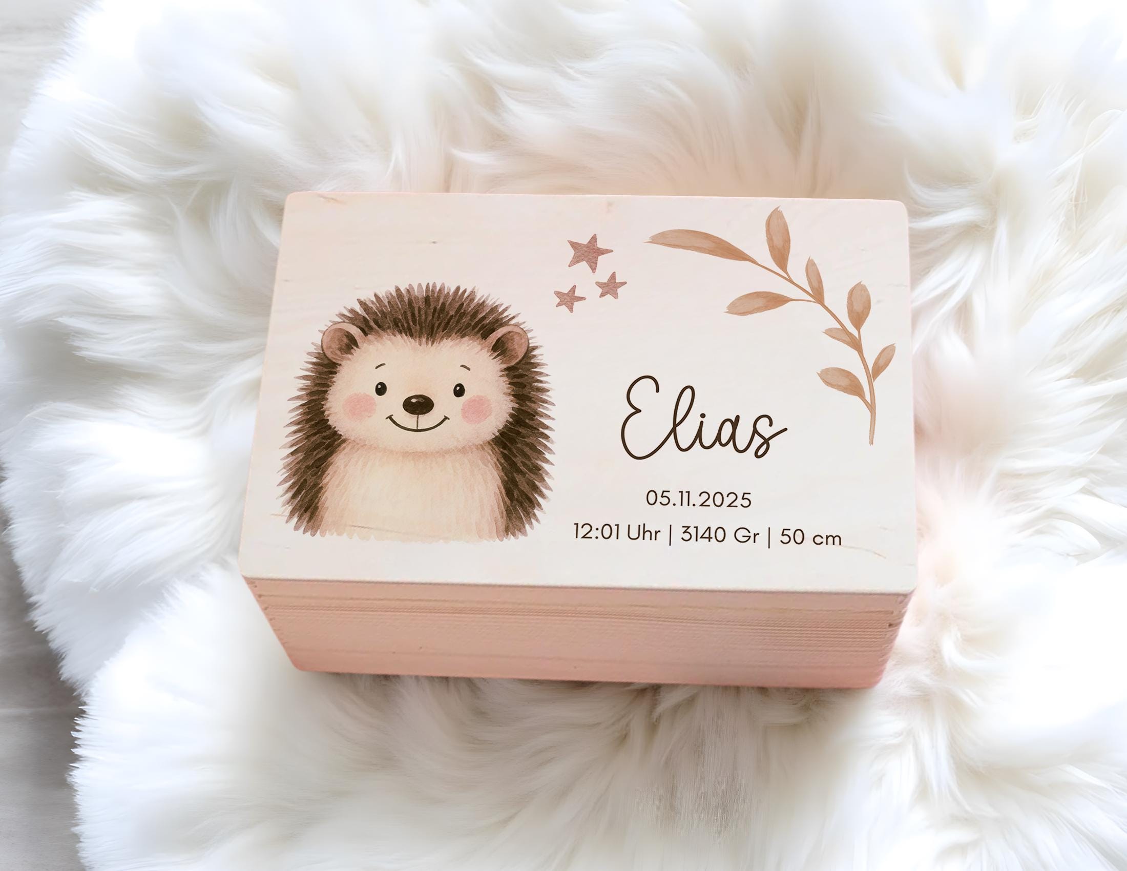 Erinnerungskiste | personalisiert | Baby | Tier-Motiv | Holz Erinnerungsbox | Babygeschenk | Taufe | Geschenkidee Geburt | Auswahl 8 Tiere