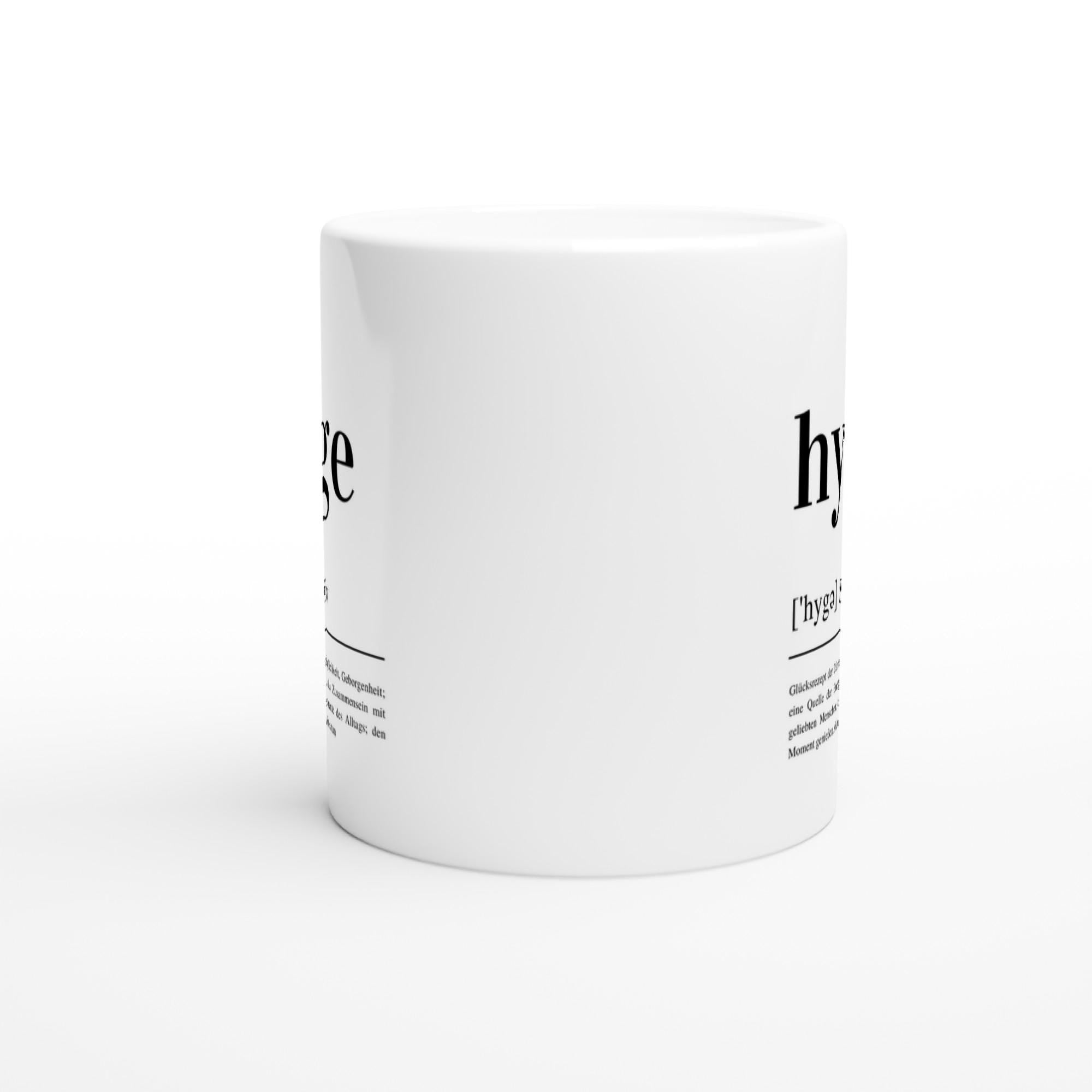 Hygge Definition Tasse - Weiße Keramiktasse für gemütliche Momente - Spülmaschinen- und mikrowellenfest