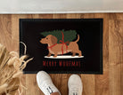 Fußmatte Weihnachten | Merry Woofmas | Dackel Motiv | schwarzer Weihnachts Fußabtreter