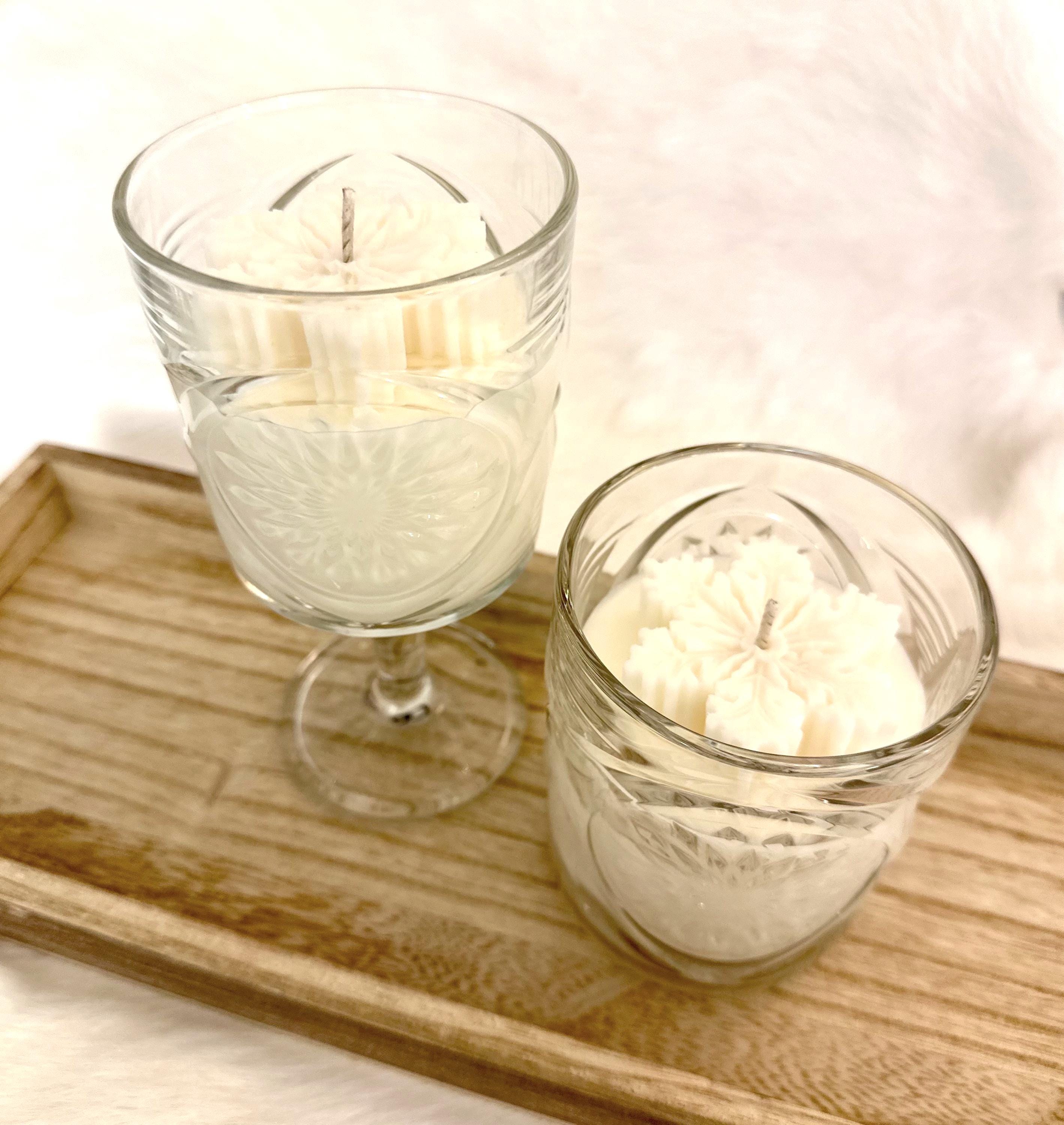 Weihnachtskerzen Eiskristall im Glas | Duftkerze Sojawachs im Glas als Geschenkidee Mitbringsel