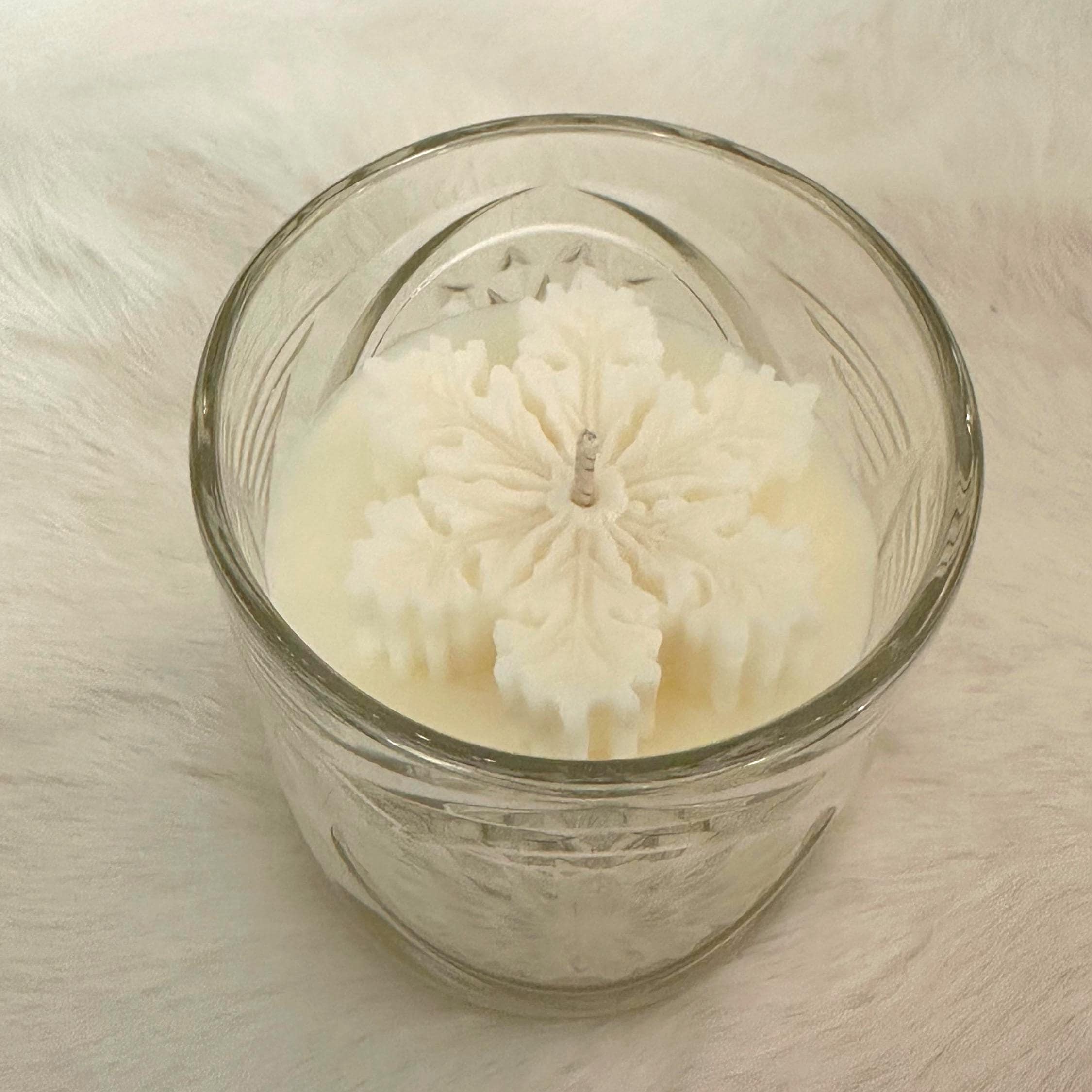 Weihnachtskerzen Eiskristall im Glas | Duftkerze Sojawachs im Glas als Geschenkidee Mitbringsel