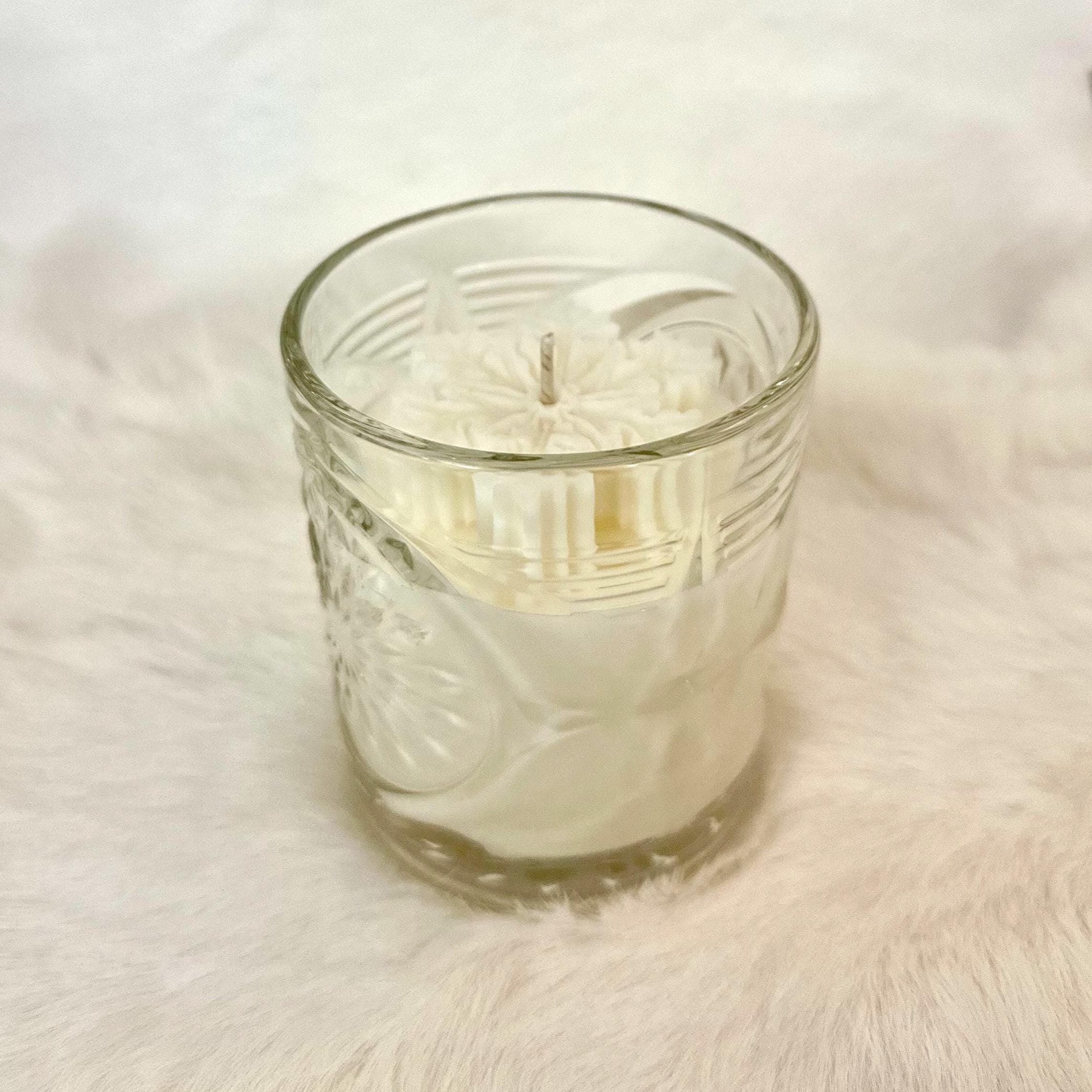 Weihnachtskerzen Eiskristall im Glas | Duftkerze Sojawachs im Glas als Geschenkidee Mitbringsel