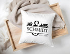 Kissen Hochzeit | Hochzeitskissen | personalisiertes Kissen 40 x 40 cm | Brautpaar | Mr. & Mrs. Name Jahr