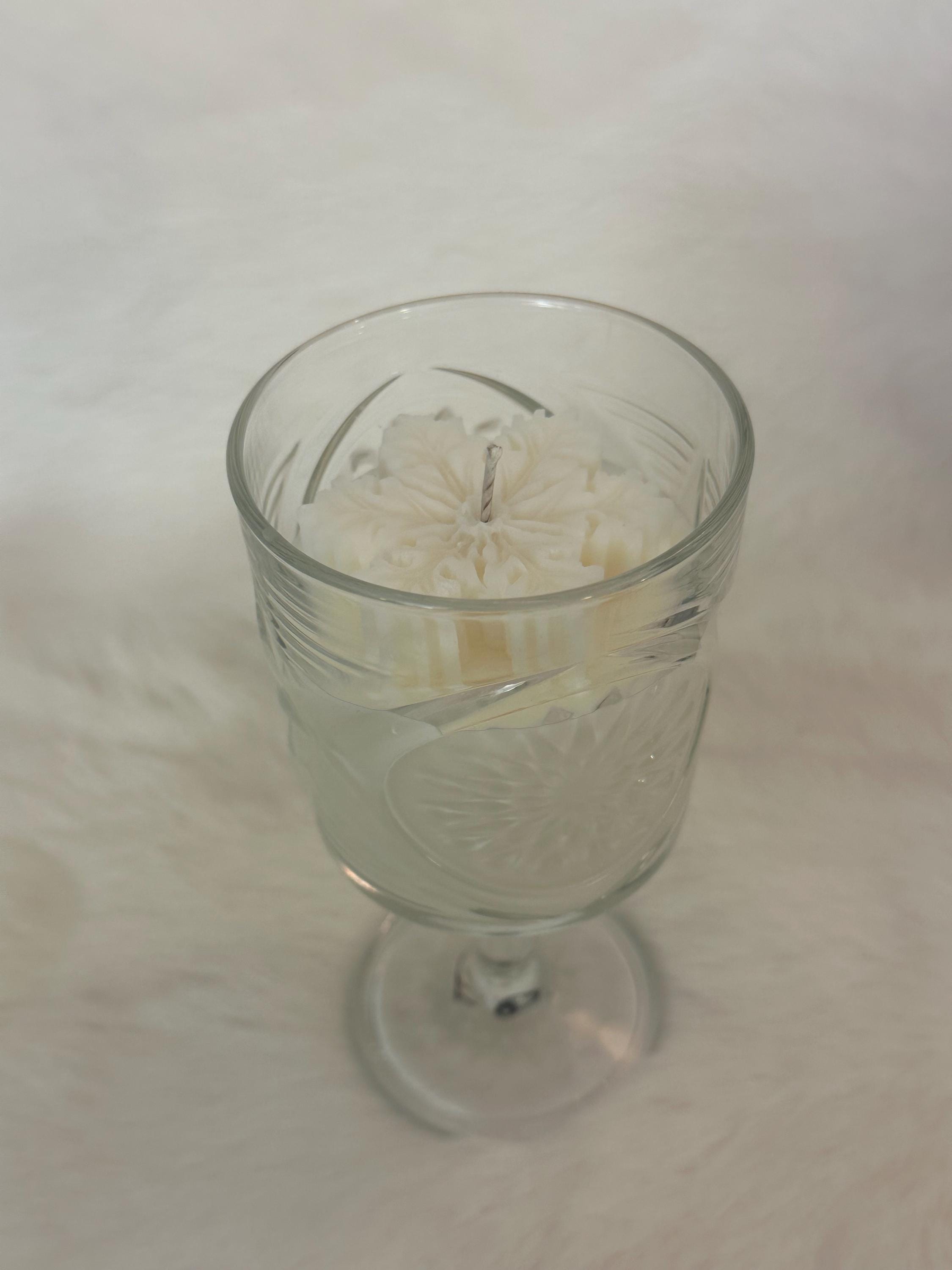 Weihnachtskerzen Eiskristall im Glas | Duftkerze Sojawachs im Glas als Geschenkidee Mitbringsel