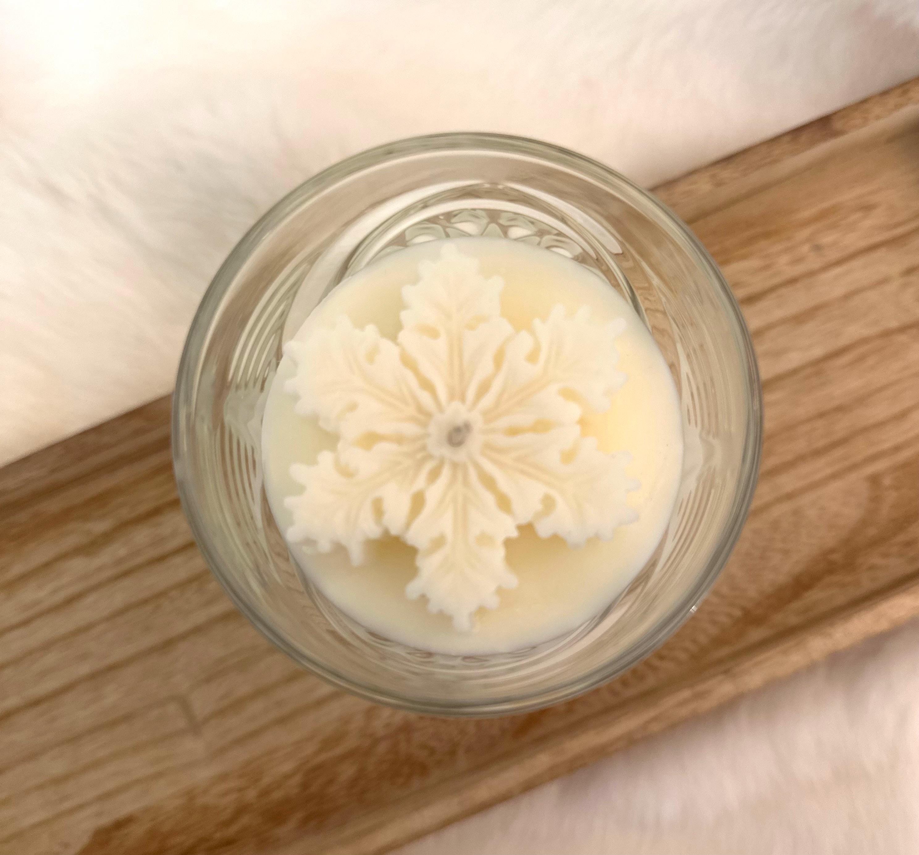 Weihnachtskerzen Eiskristall im Glas | Duftkerze Sojawachs im Glas als Geschenkidee Mitbringsel