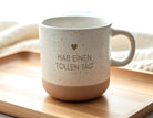 Keramikbecher mit Lasergravur | Hab einen tollen Tag | Keramiktasse | Tasse Becher mit Gravur