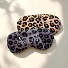 Schlafmaske Leomuster | personalisierbar | Satin | edle Schlafbrille in silber oder gold