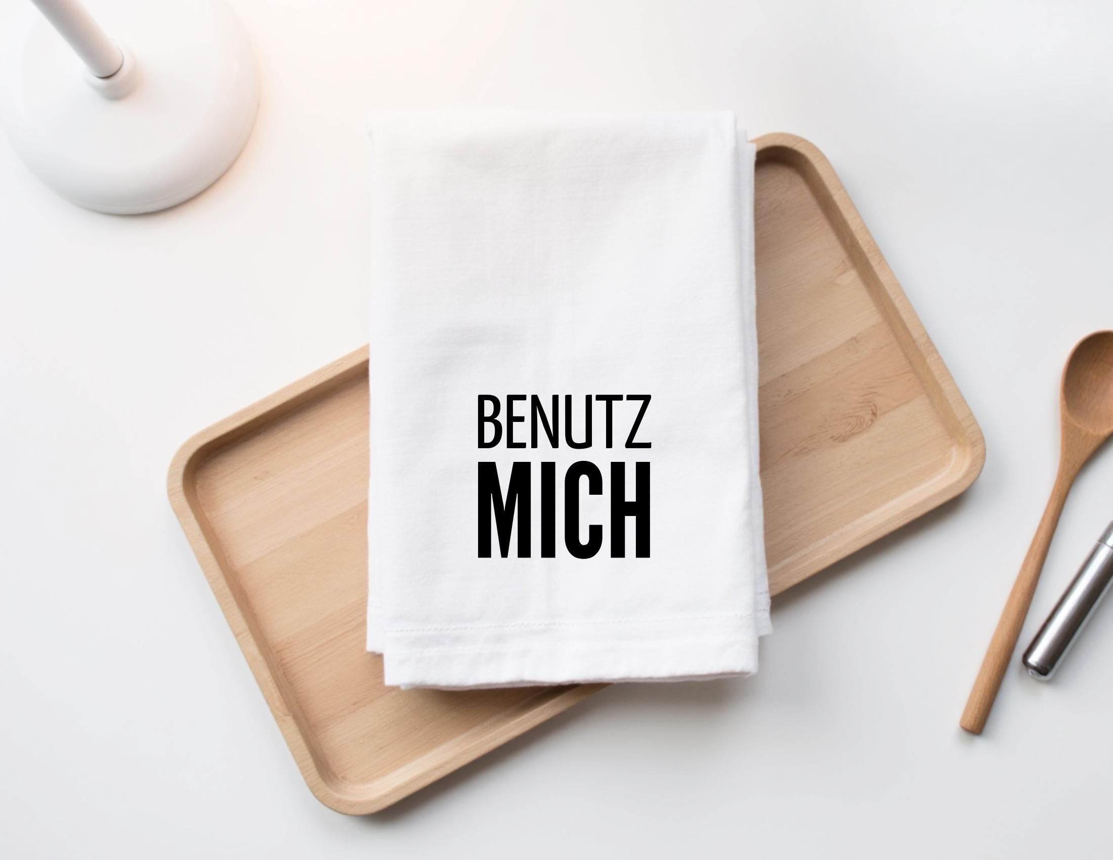 Geschirrtuch | Küchenhandtuch | Benutz mich | mit schwarzer oder pinker Beschriftung