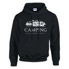 Schwarzer Hoodie für Camper - 'Home is Where I Park It' - Bequeme Baumwollmischung