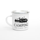 Camping Emaille Tasse – Camping - Home is where I park it | Bruchsicherer Becher für Camper