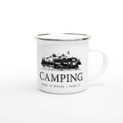 Camping Emaille Tasse – Camping - Home is where I park it | Bruchsicherer Becher für Camper