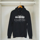 Schwarzer Hoodie für Camper - 'Home is Where I Park It' - Bequeme Baumwollmischung