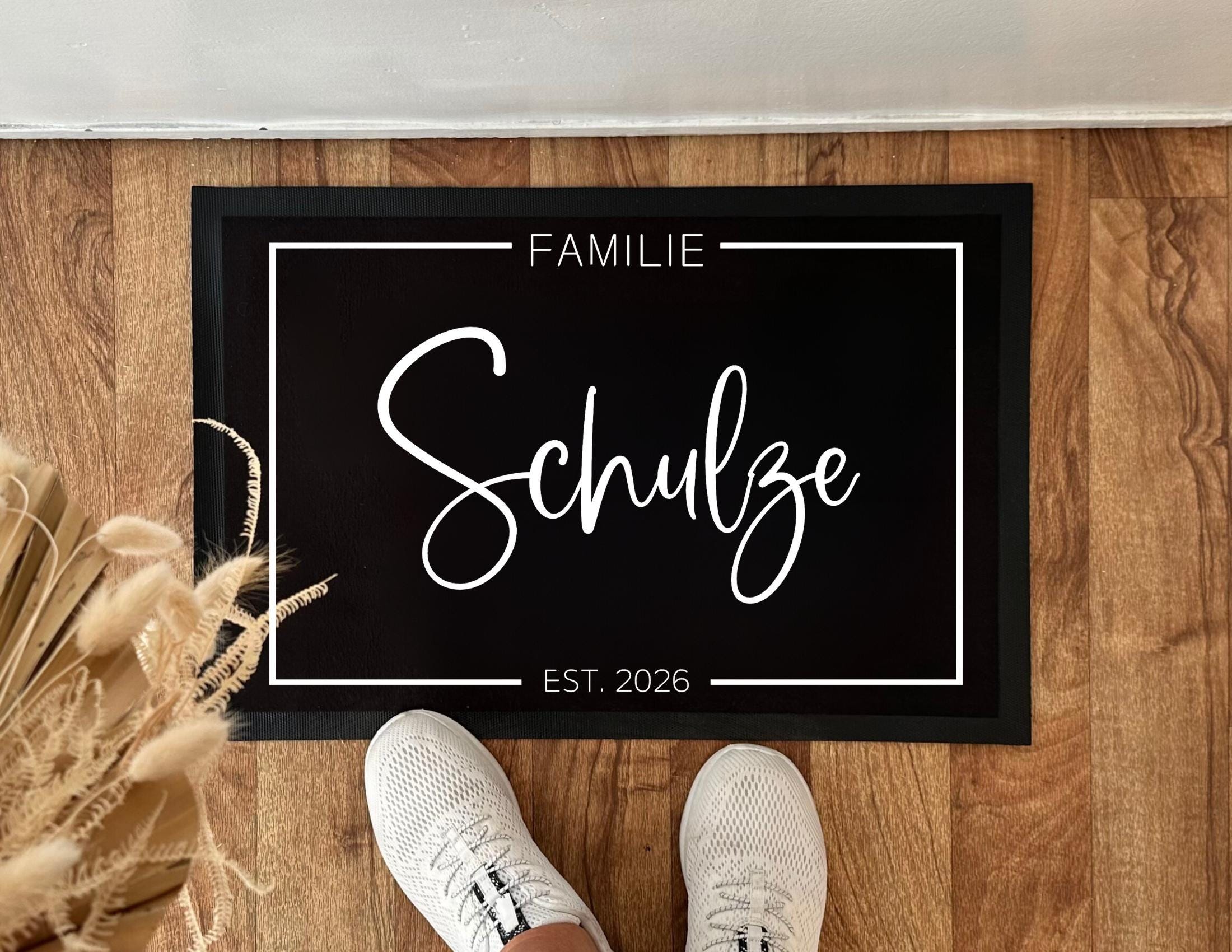 Fußmatte für Familien | Personalisierter Fußabtreter mit Name der Familie | Geschenk Einzug