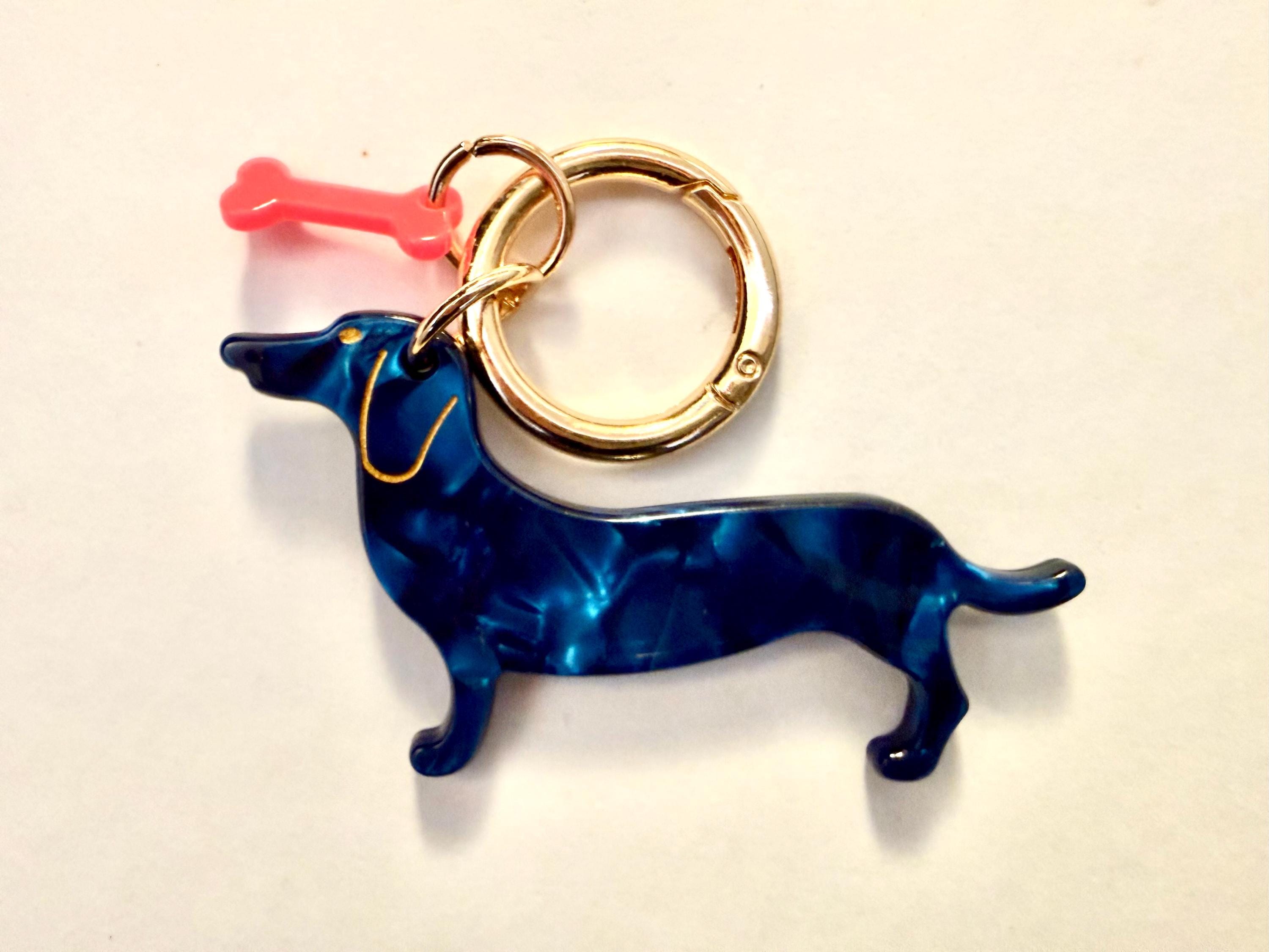 Dackel Anhänger am großen goldenen Karabiner | Charm für Taschen | Schlüsselanhänger | Taschenschmuck Taschenanhänger | Bag Charm